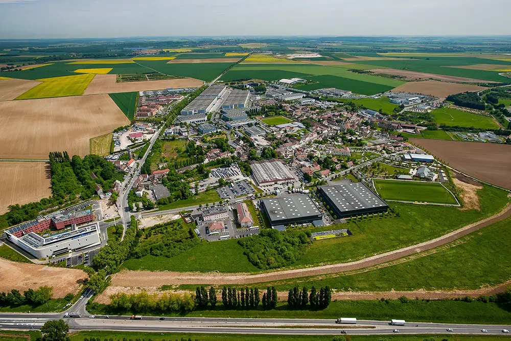 Vue aérienne du Mesnil-Amelot